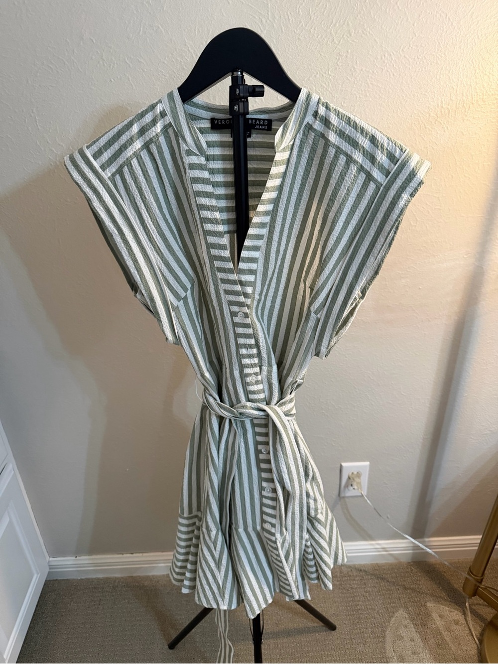 Veronica Beard Striped Wrap Dress